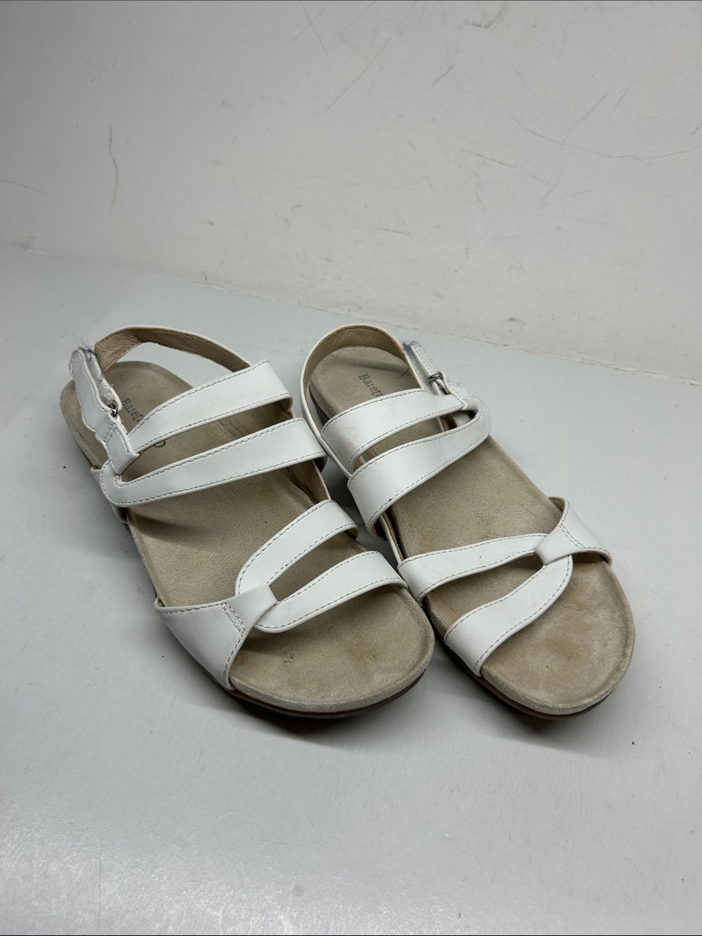 BareTraps White Strappy Slingback Sandals